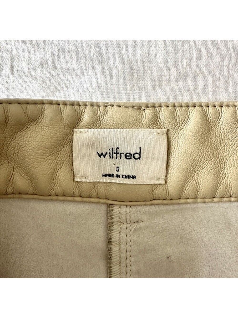 Wilfred Modern Cargo Pant Faux Leather Women's Size 0 Birch Beige - Picture 8 of 13